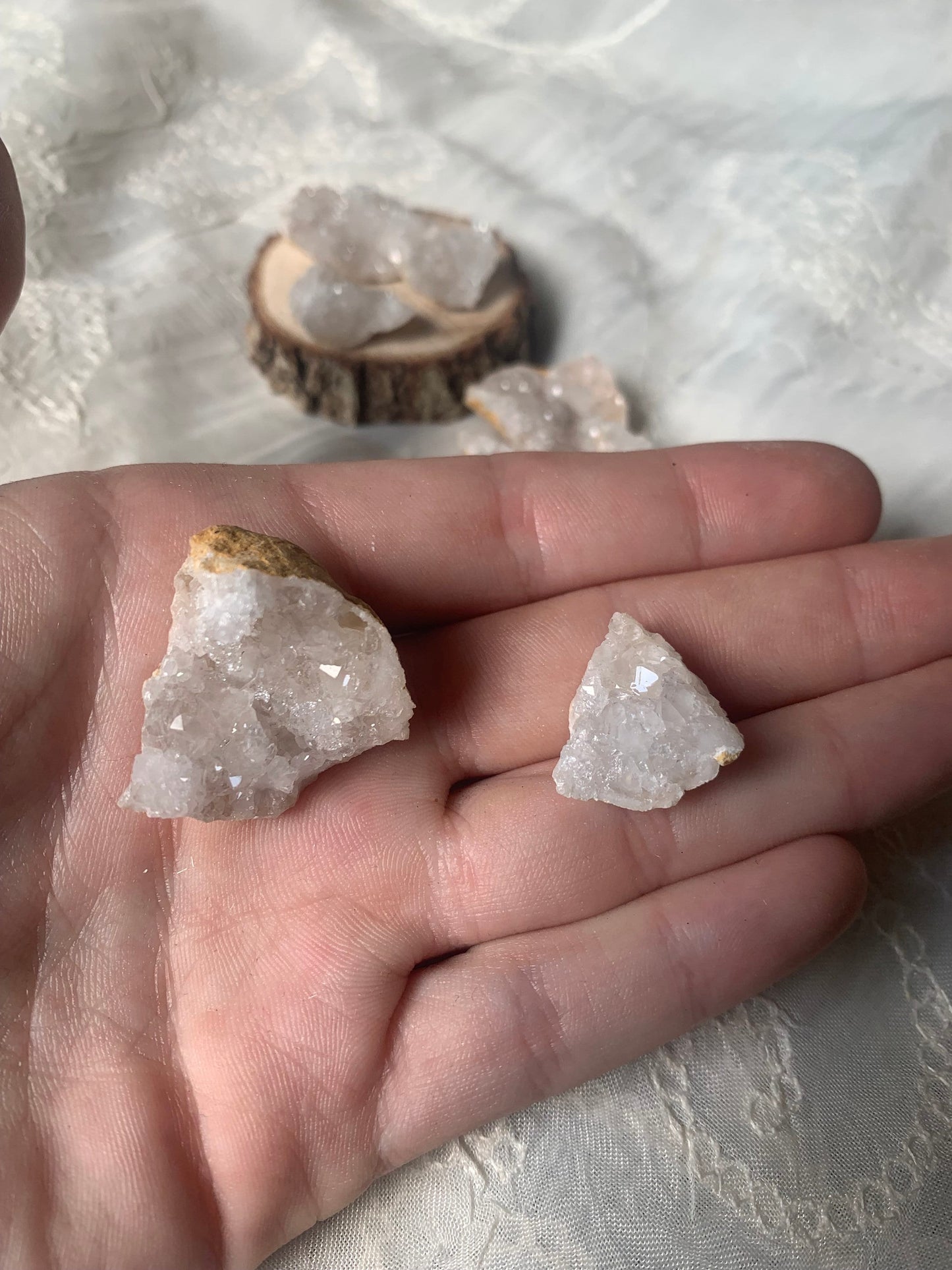 Mini Druzy Clear Quartz Geode chunks
