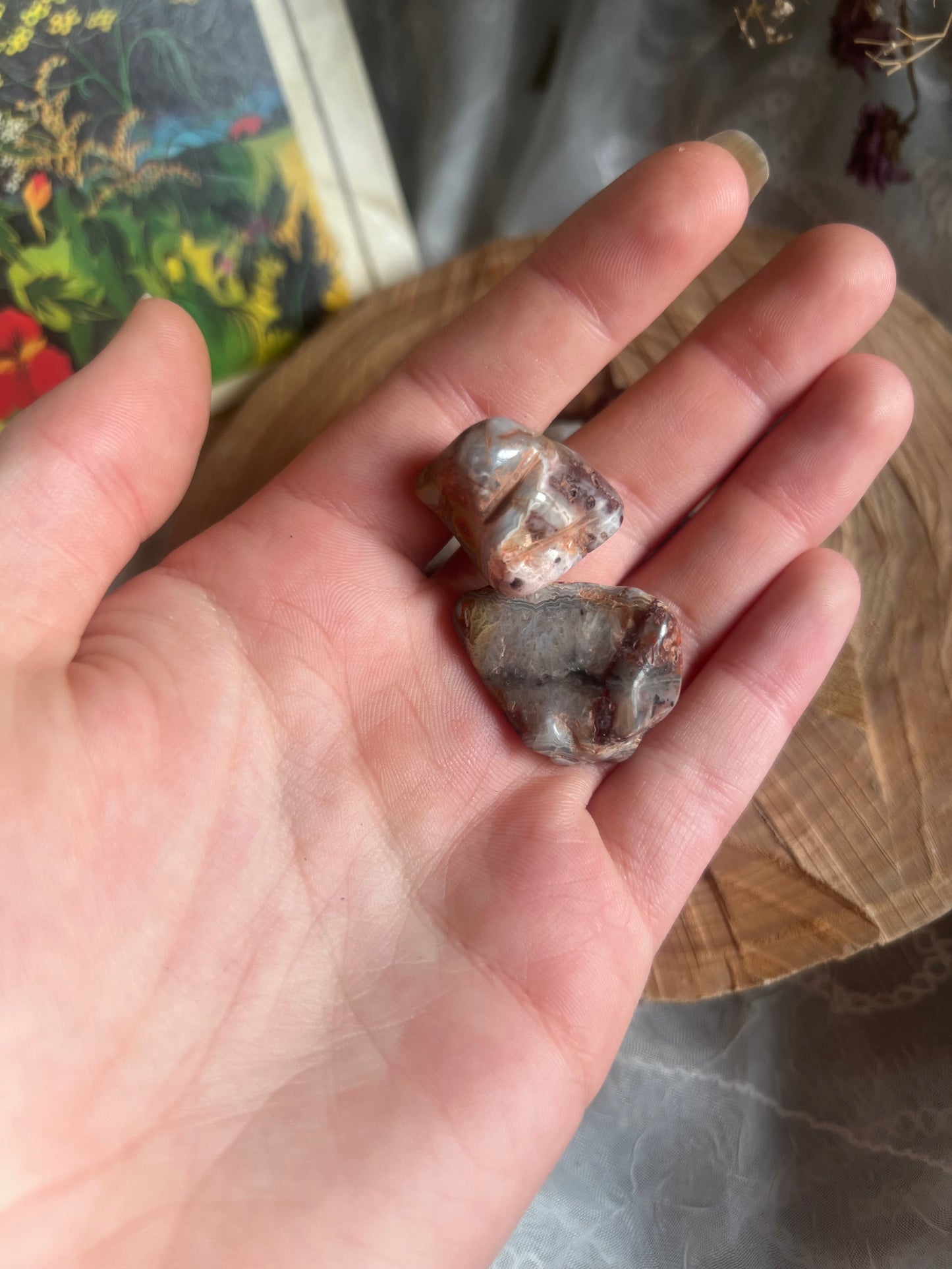 Red Crazy Lace Agate tumble stone
