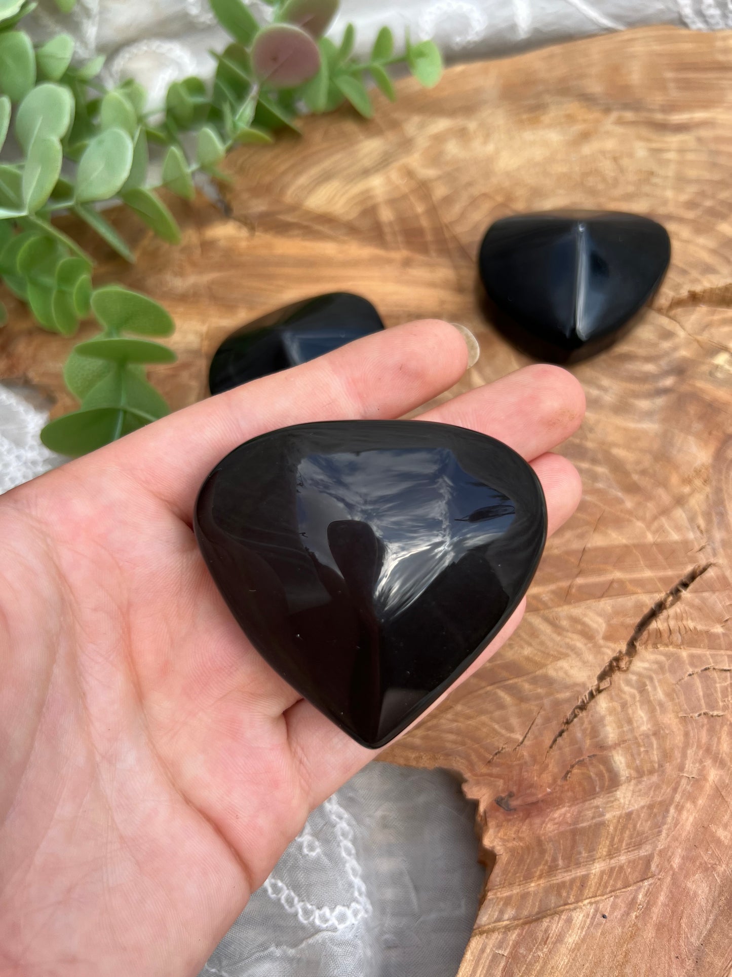 obsidian heart carvings