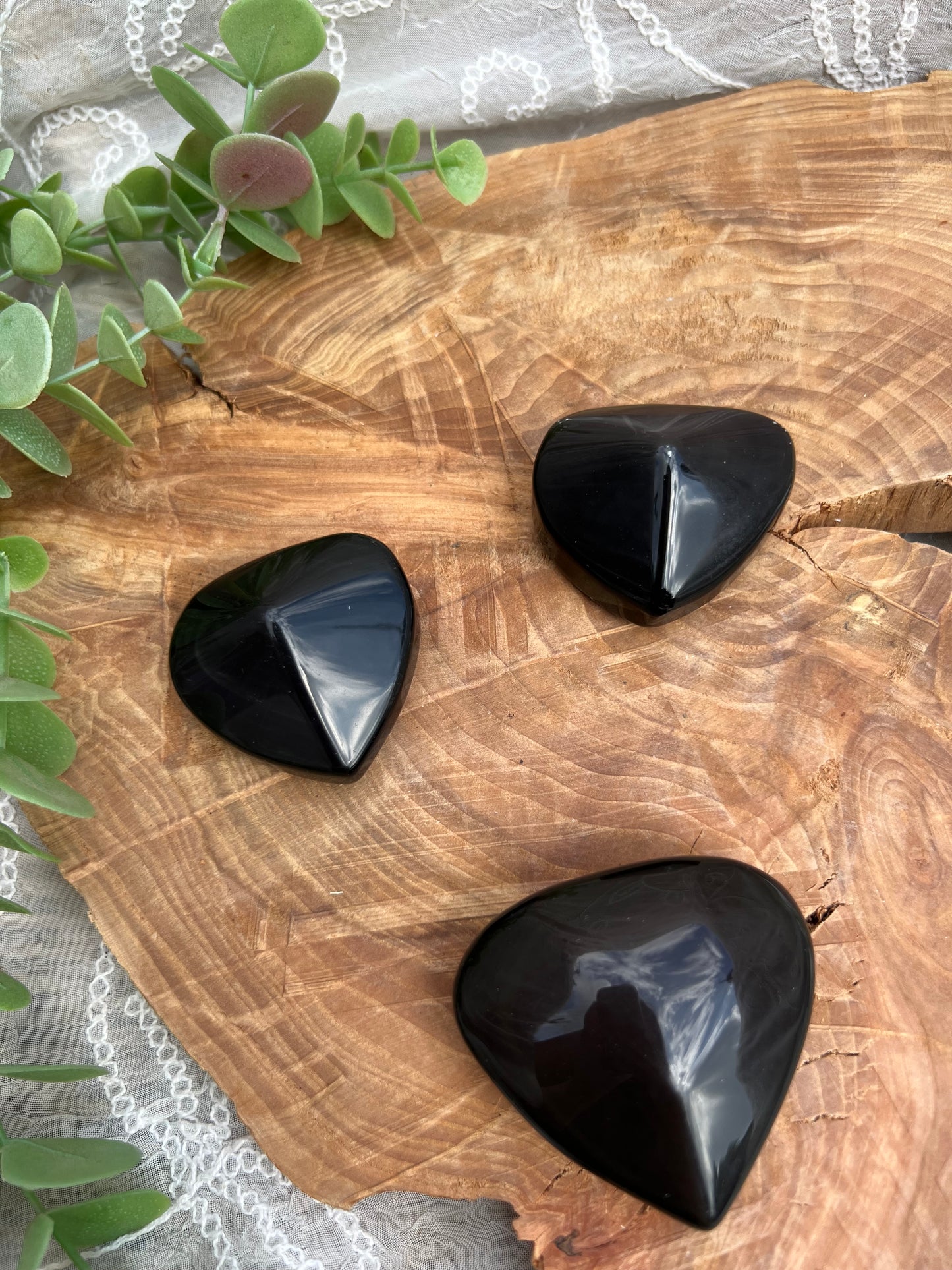 obsidian heart carvings
