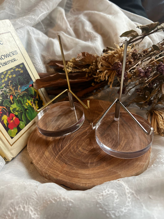 adjustable acrylic & metal crystal stand
