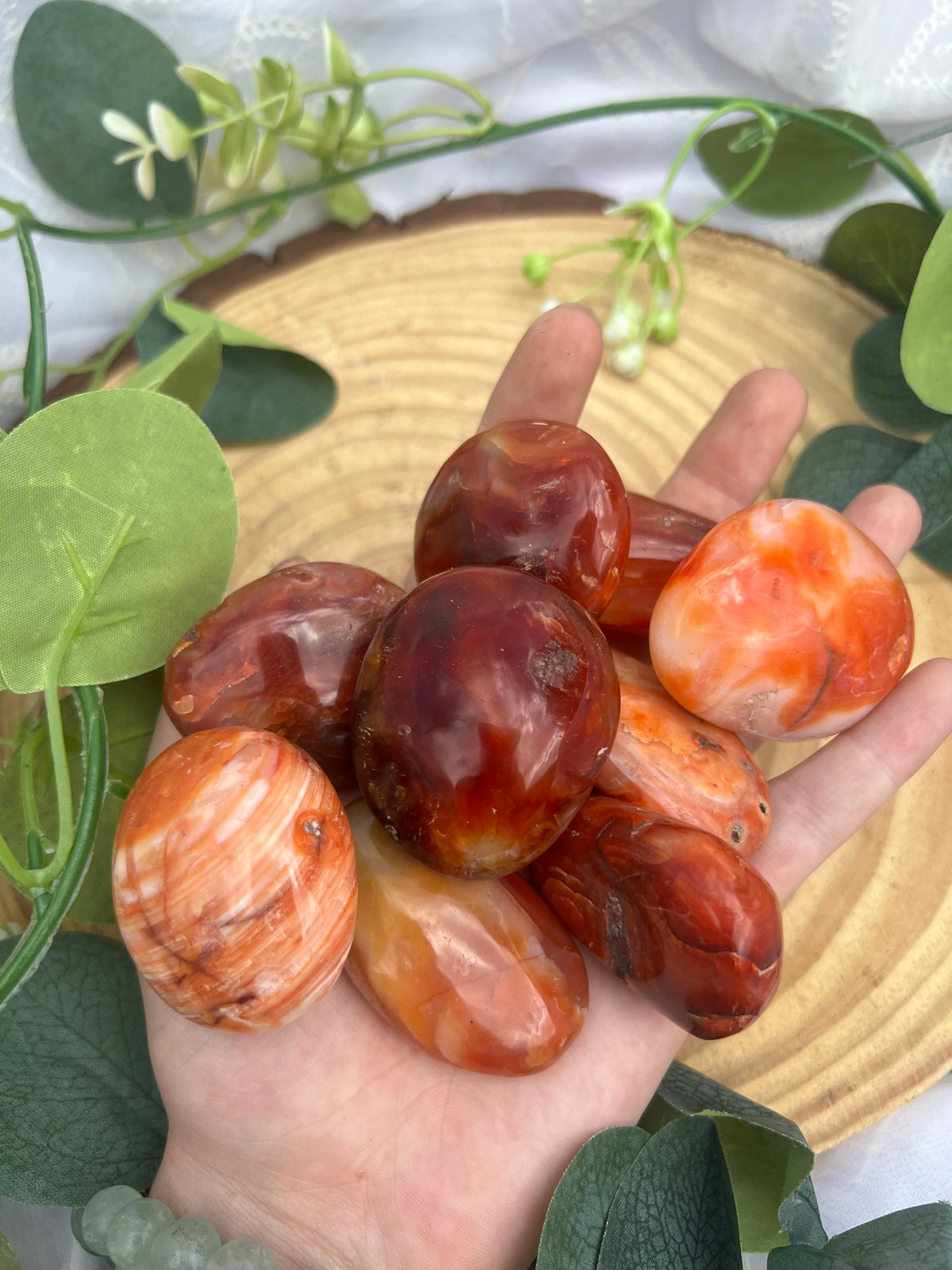 carnelian palm stone/pebbles