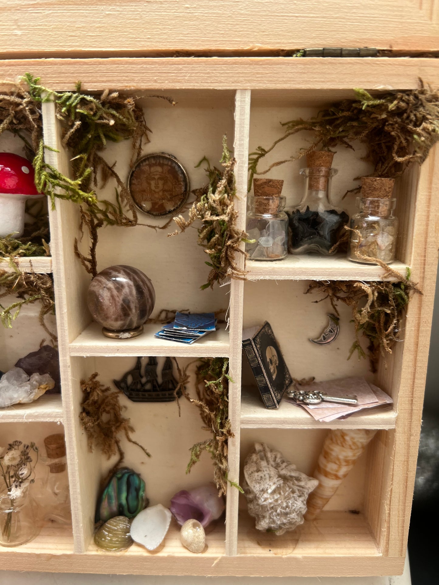 witchy miniature cabinet apothecary scene display