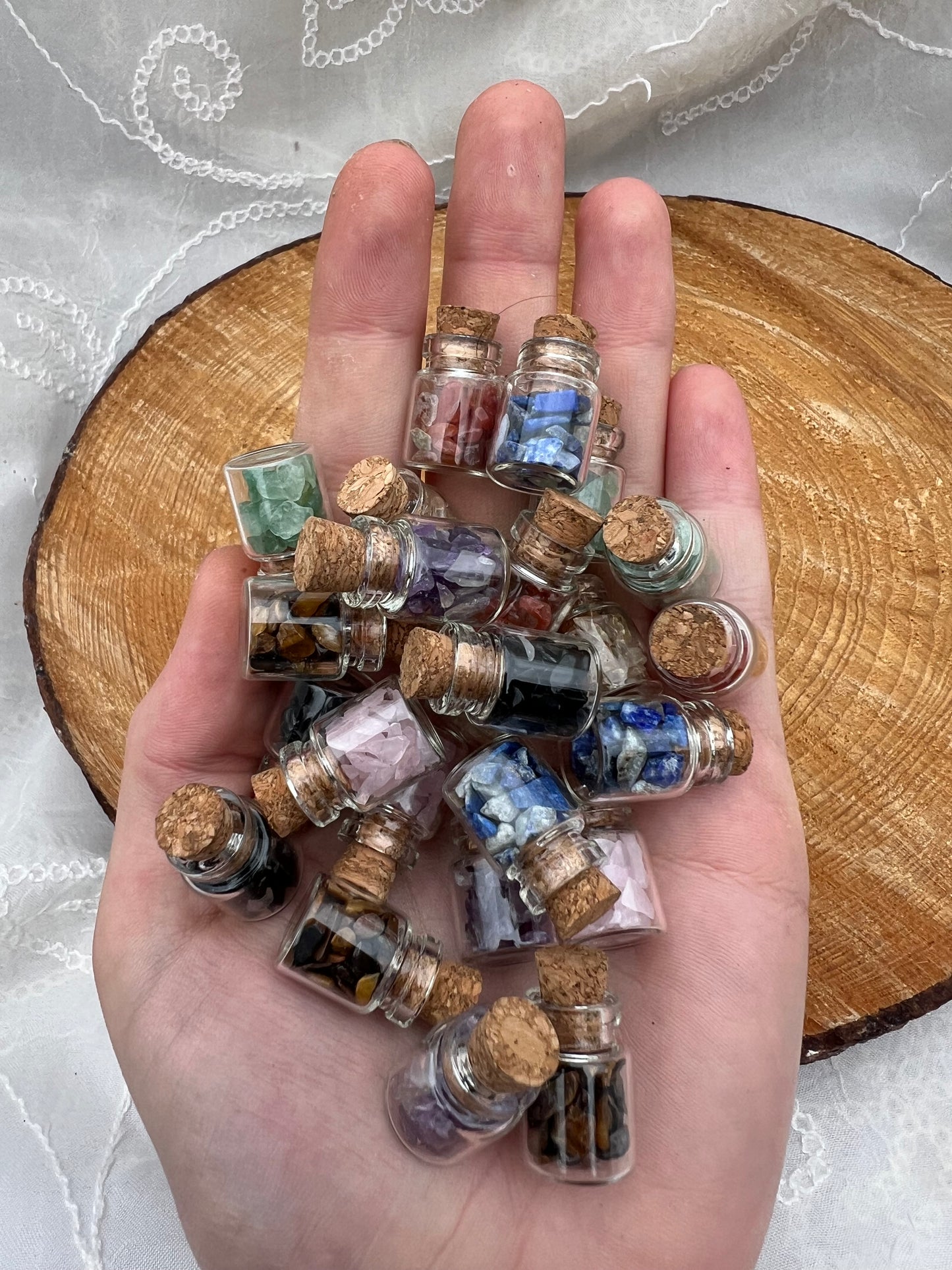 mini crystal chip wish bottle