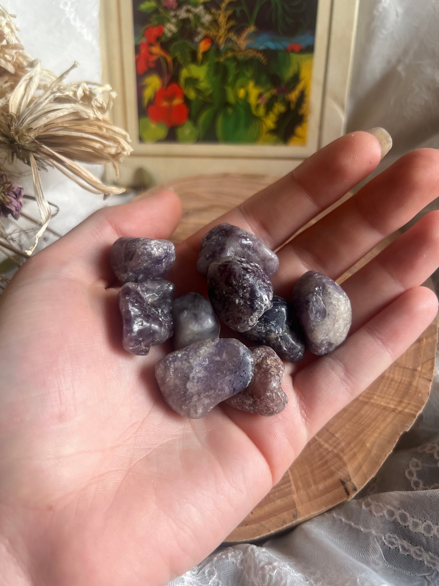 Lepidolite tumble stone