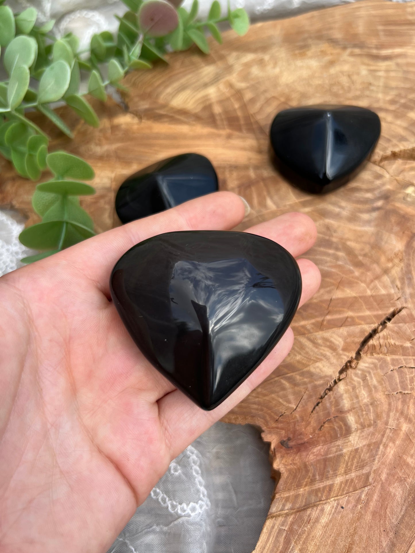 obsidian heart carvings