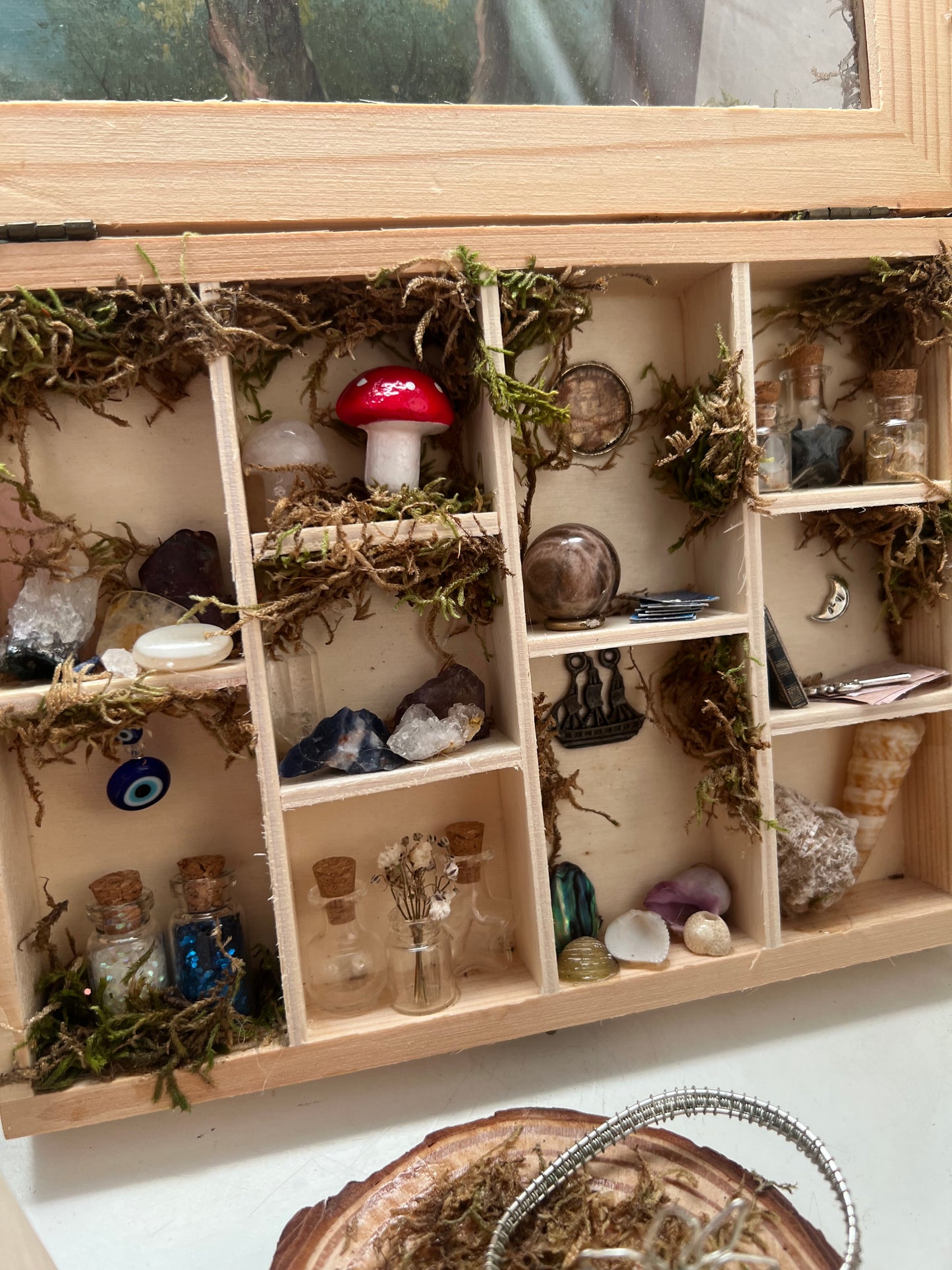 witchy miniature cabinet apothecary scene display