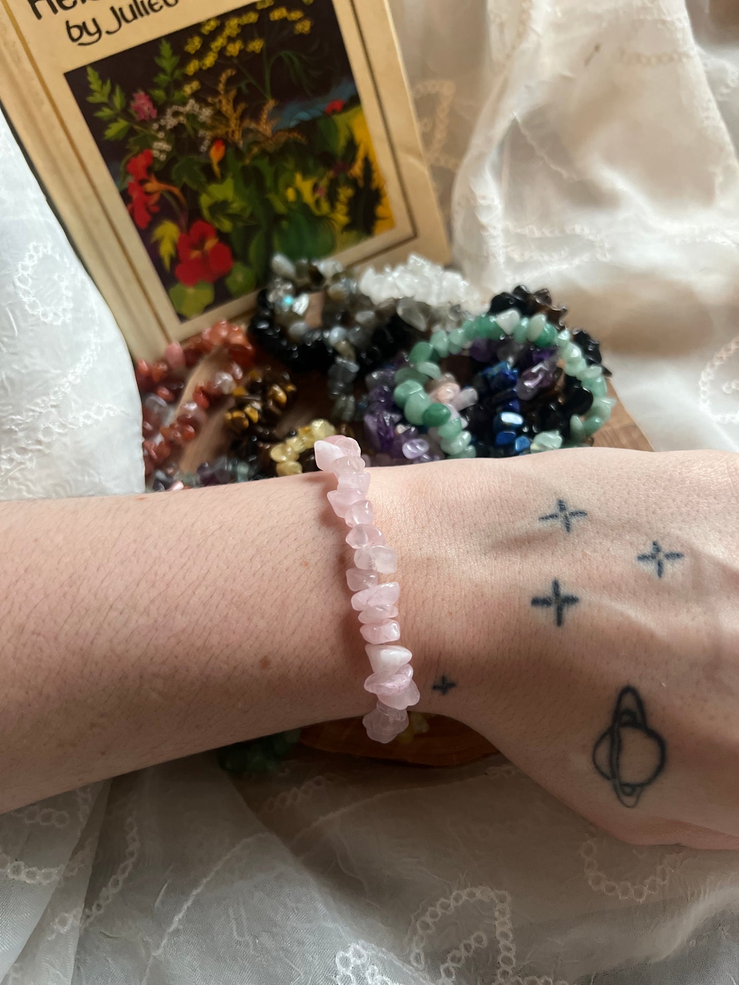 Crystal Chip elasticated bracelet