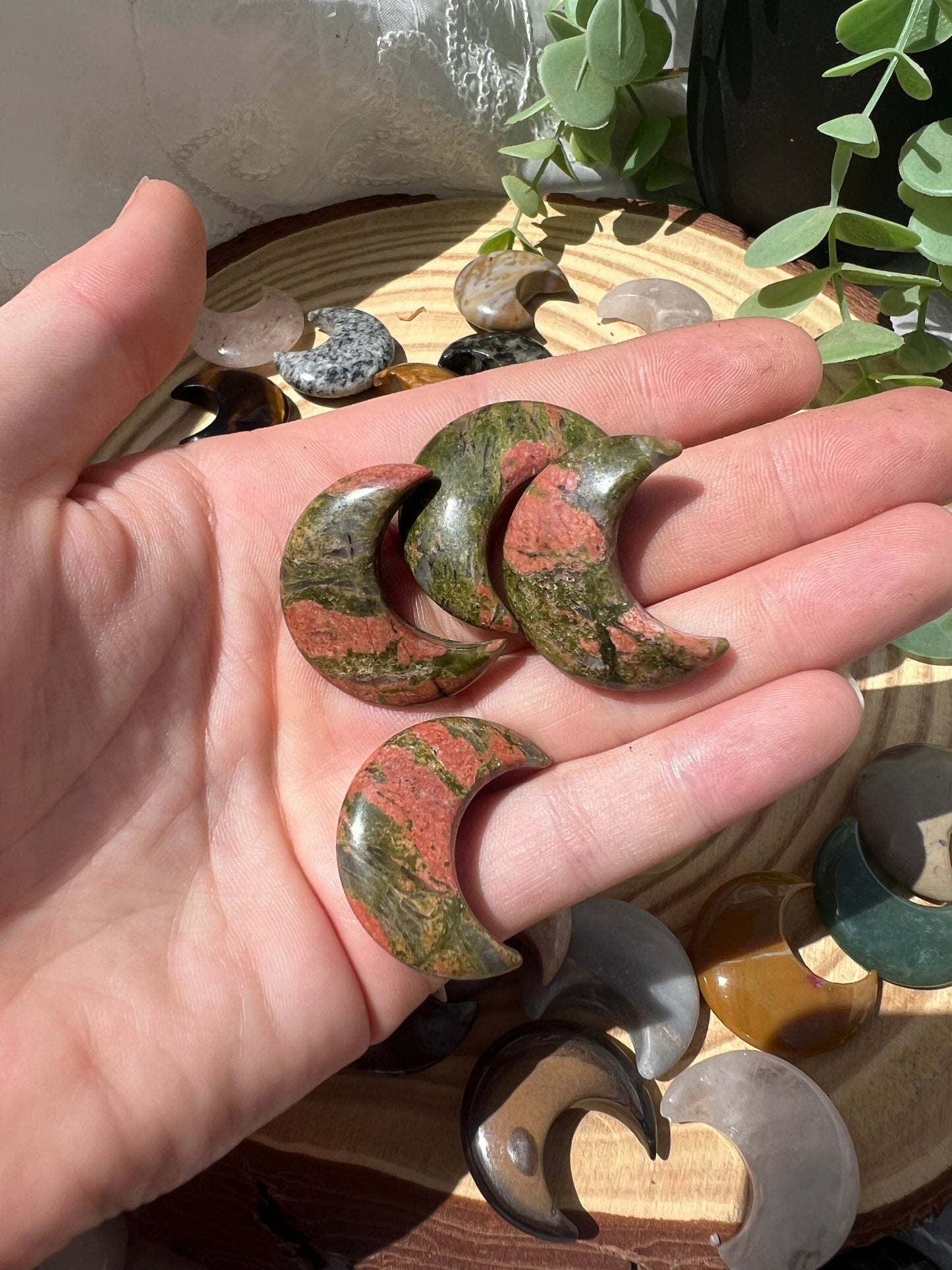 intuitively chosen large moon carving