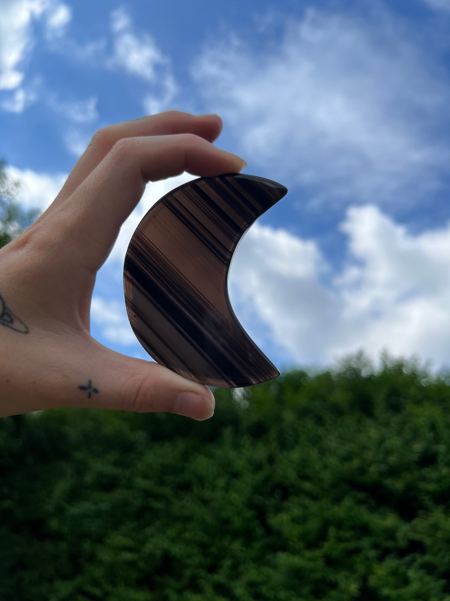 large lace obsidian heart carvings with stand