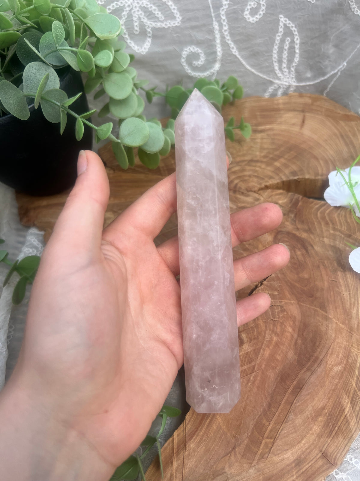 Large Rose Quartz tower