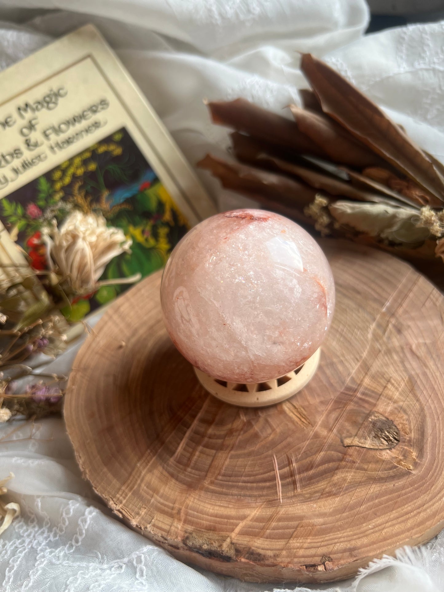 Medium Fire Quartz sphere with stand