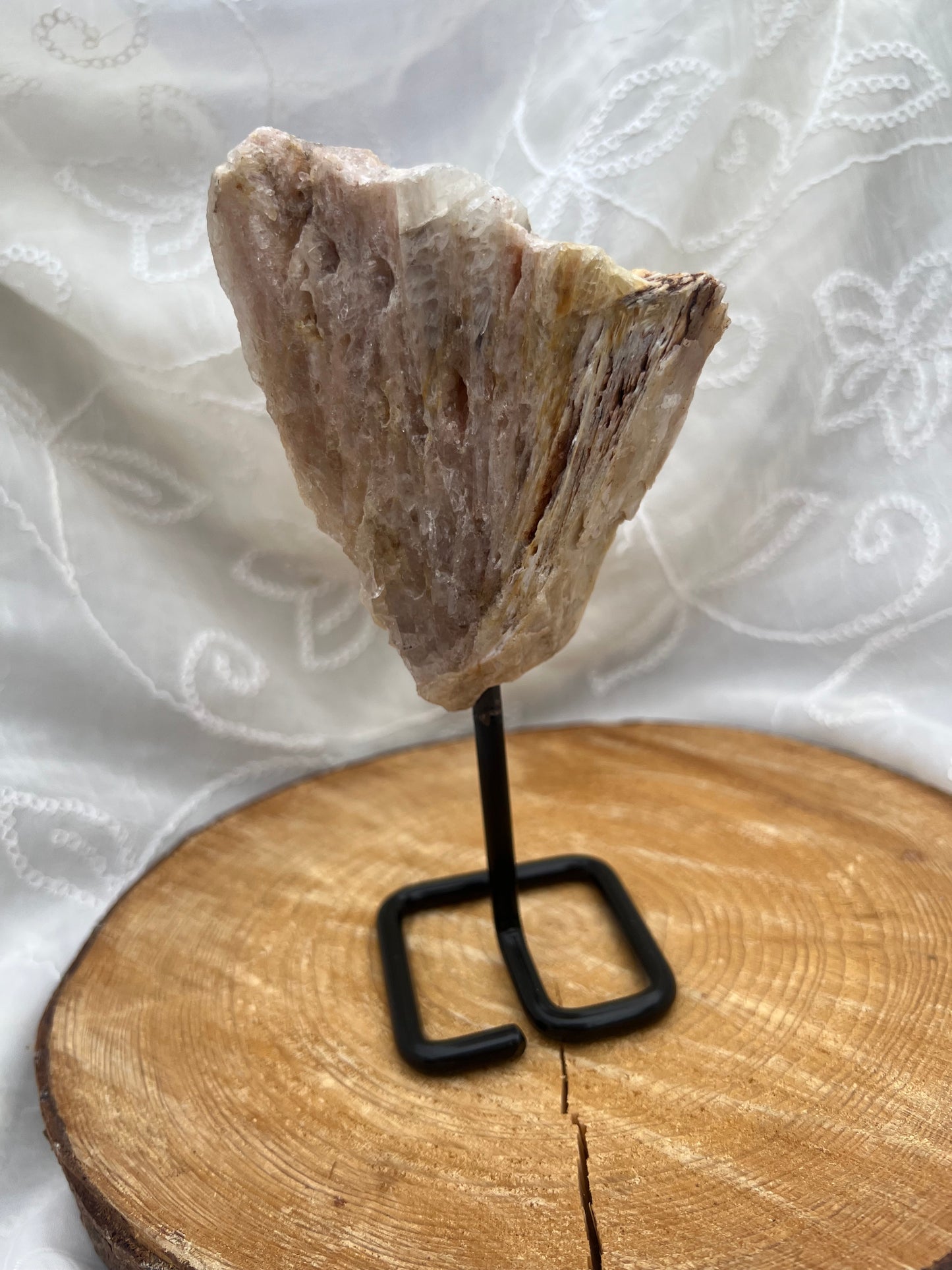 large pink amethyst slab on stand B