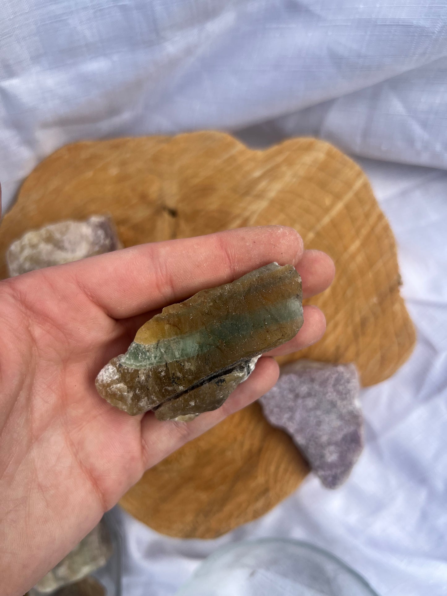 small raw flourite chunks