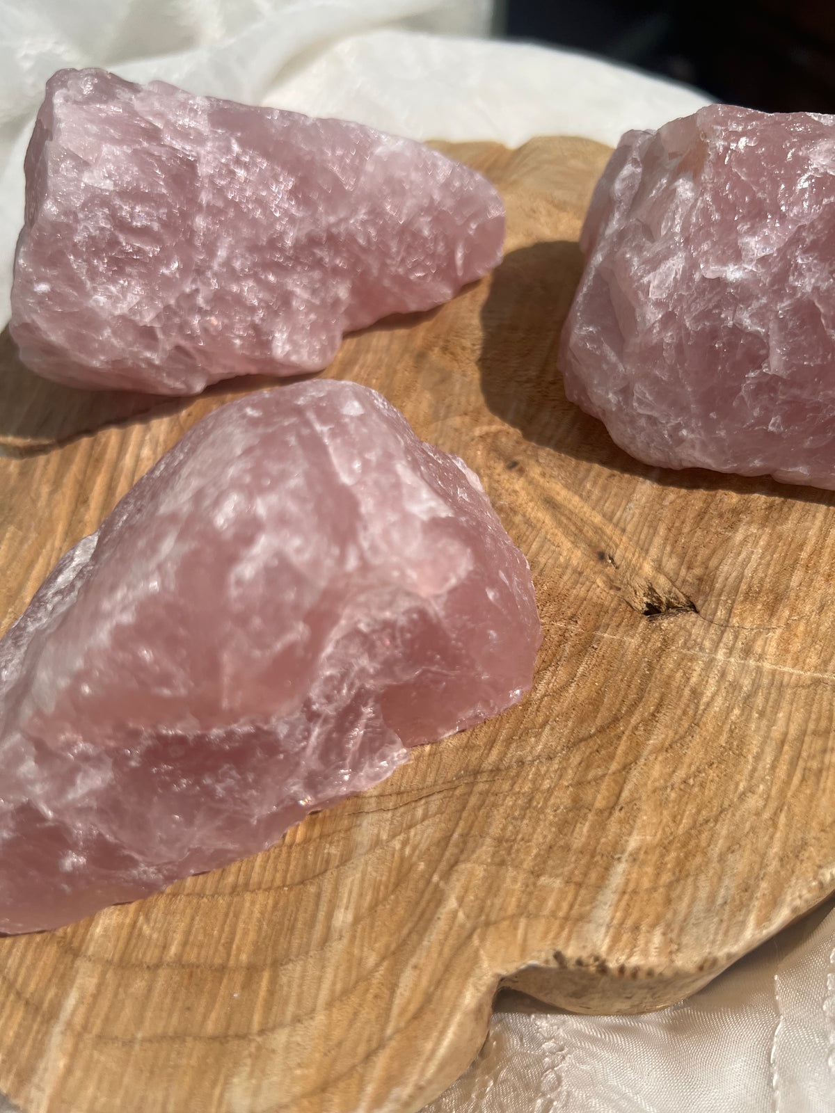 large A grade rose quartz raw chunks