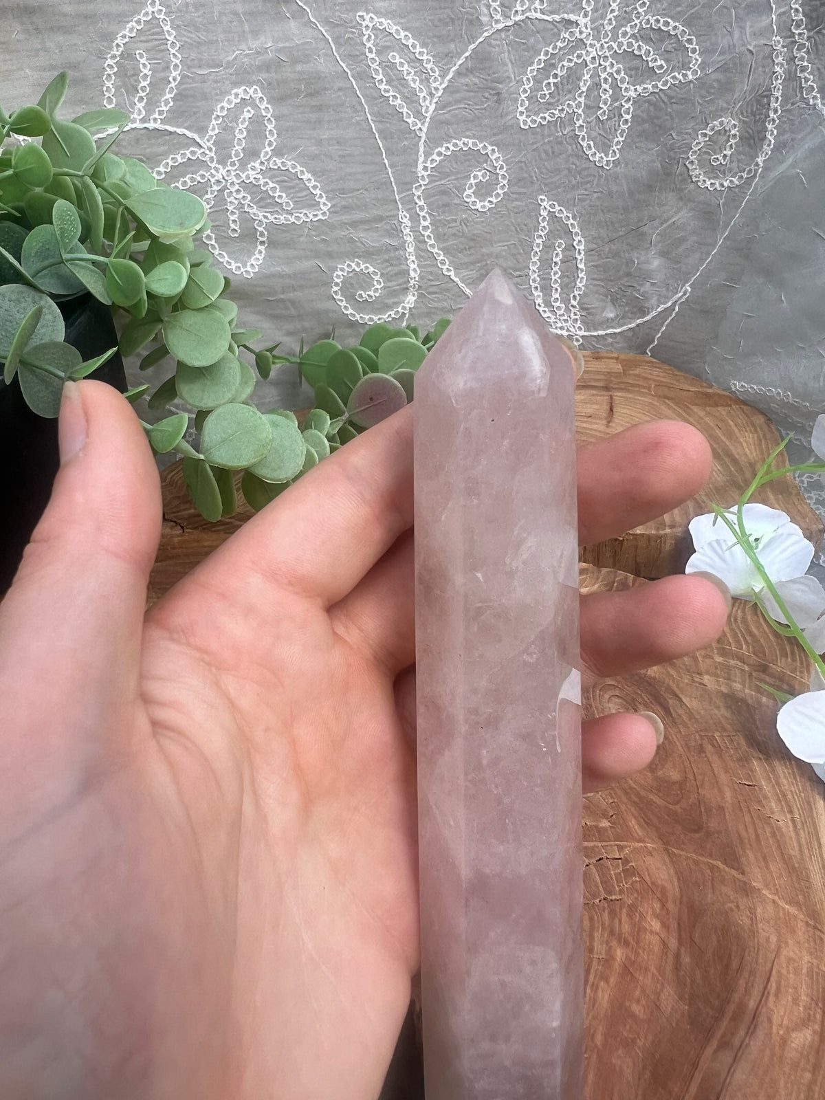 Large Rose Quartz tower
