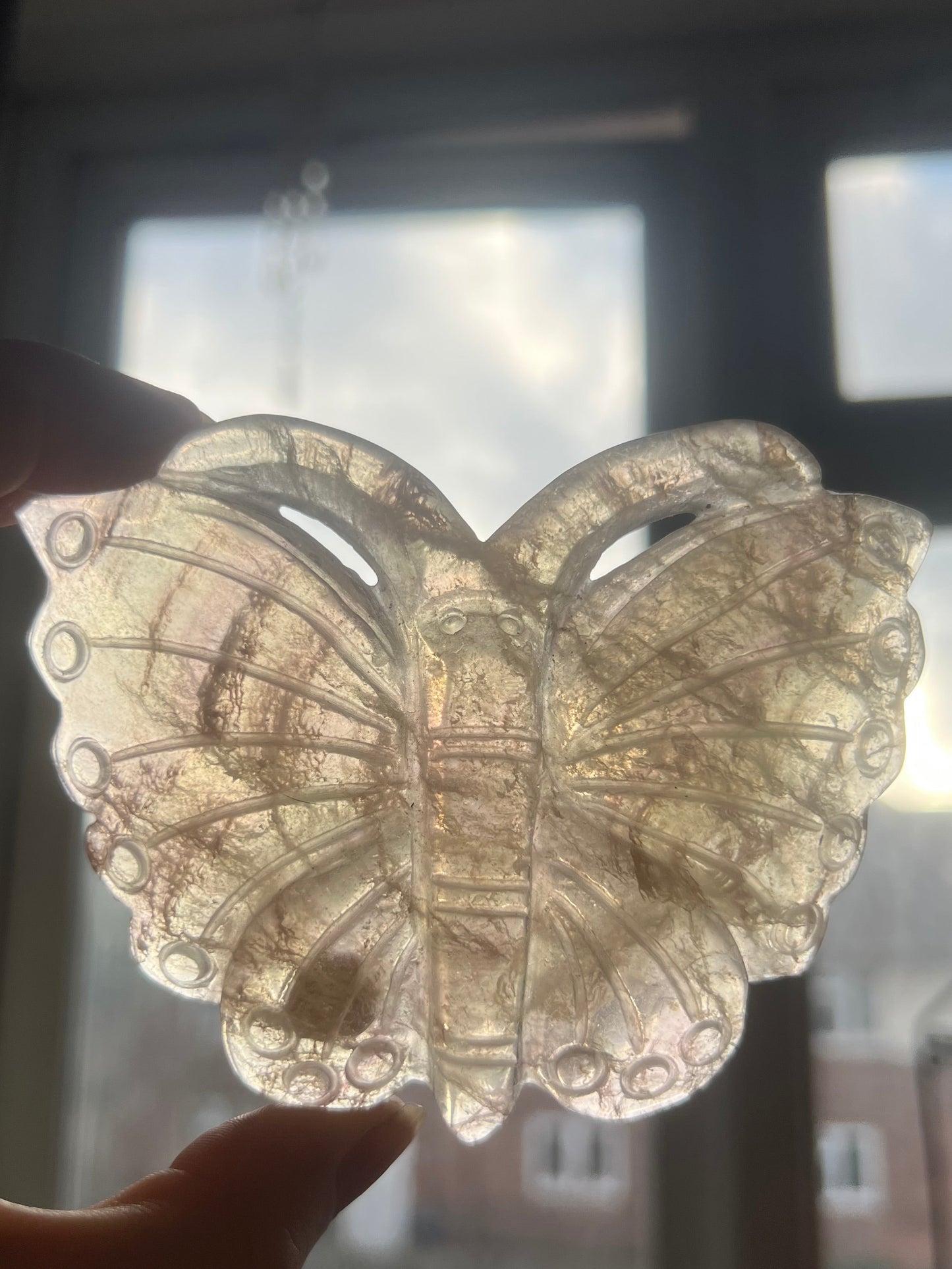 Fluorite butterfly shaped display crystal with stand C
