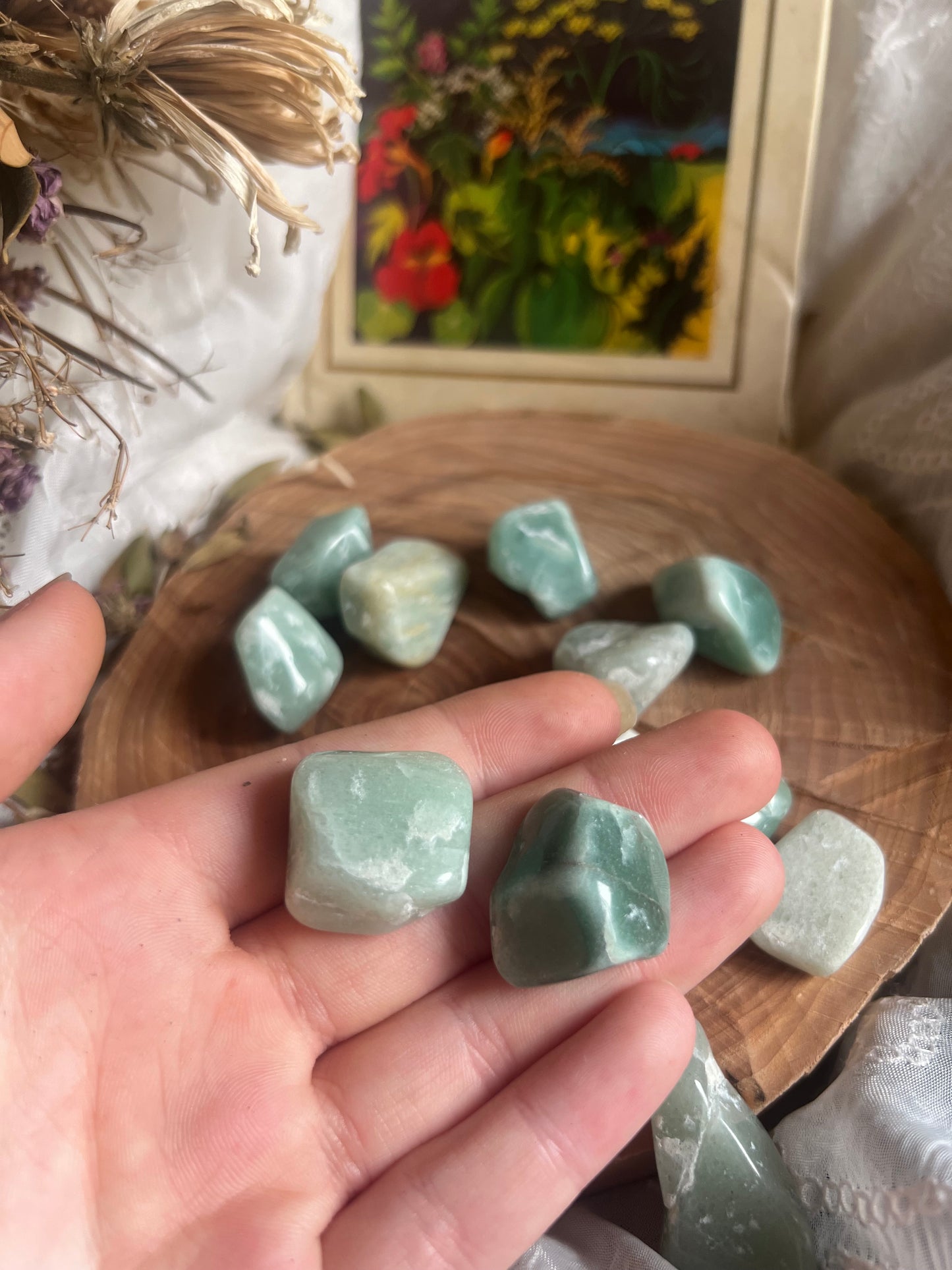 green aventurine tumble stone