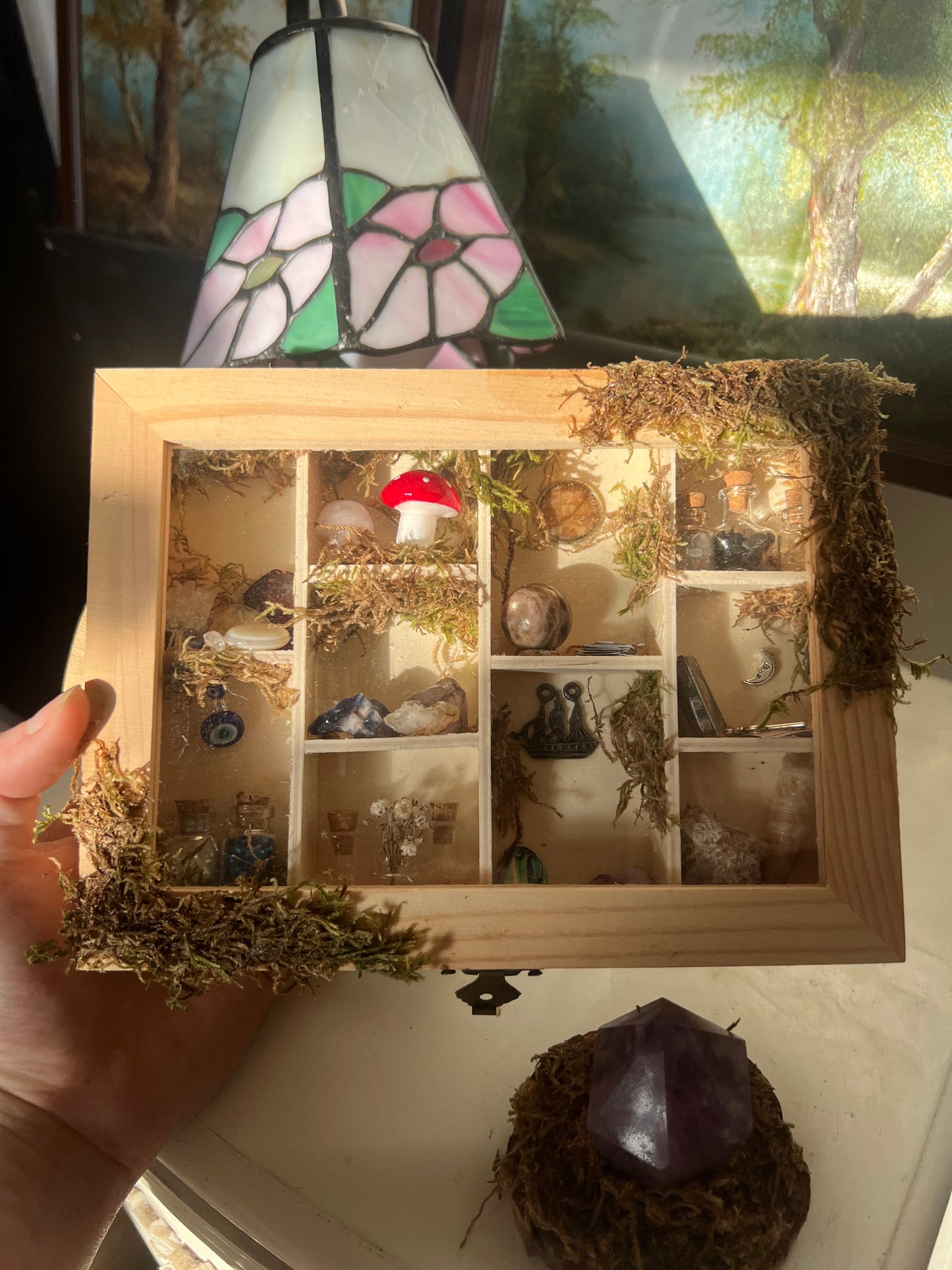 witchy miniature cabinet apothecary scene display