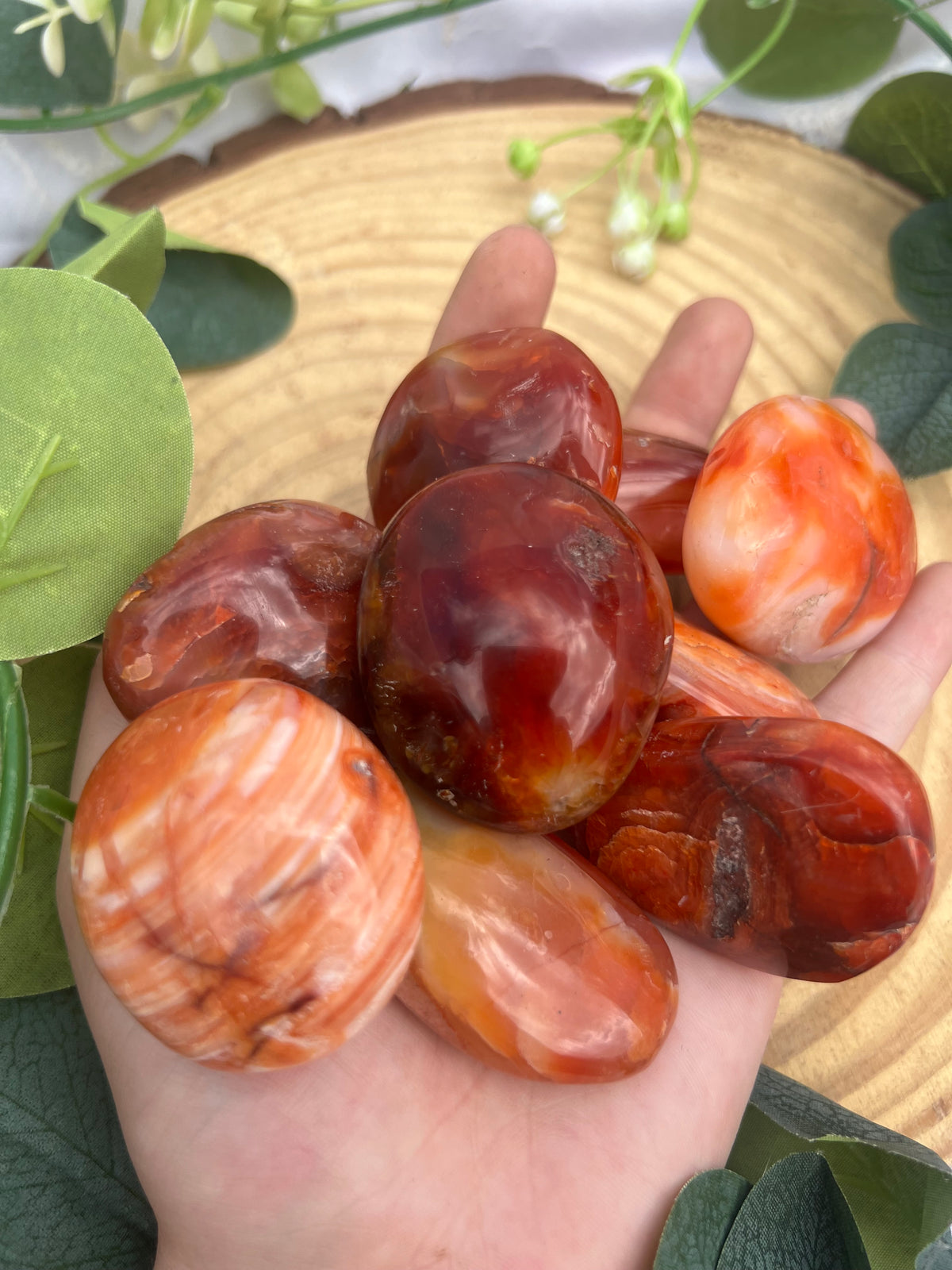 carnelian palm stone/pebbles