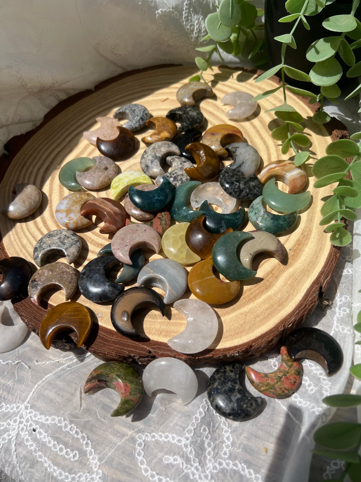 intuitively chosen large moon carving