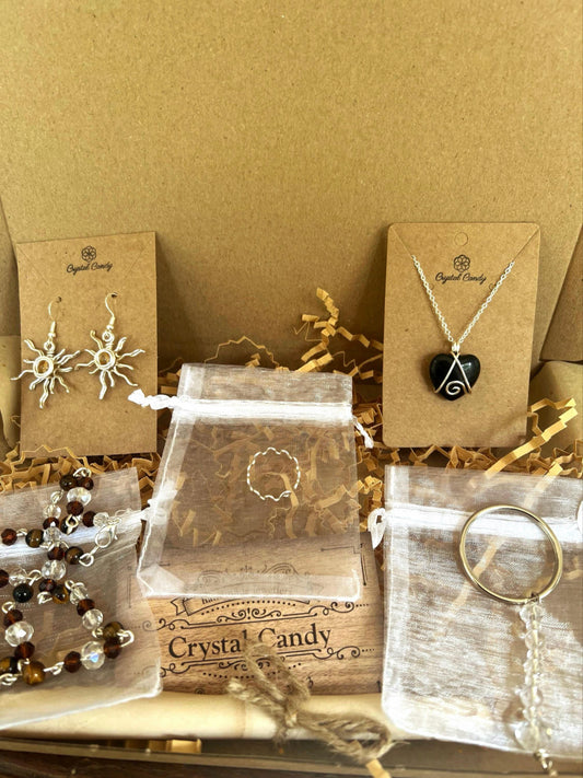 intuitively chosen Crystal Jewellery Mystery box -gold and silver