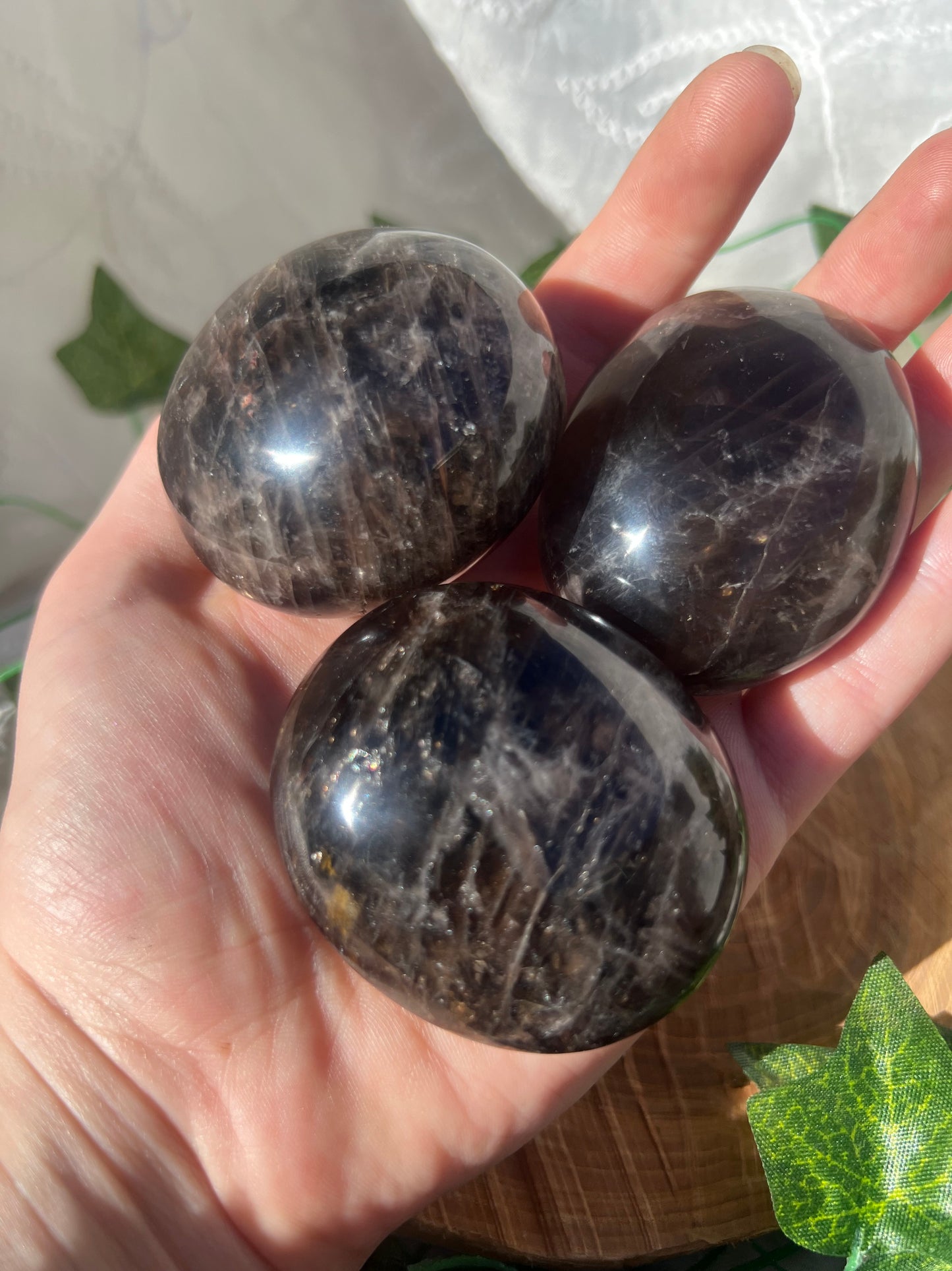 smokey quartz palm stone/pebbles
