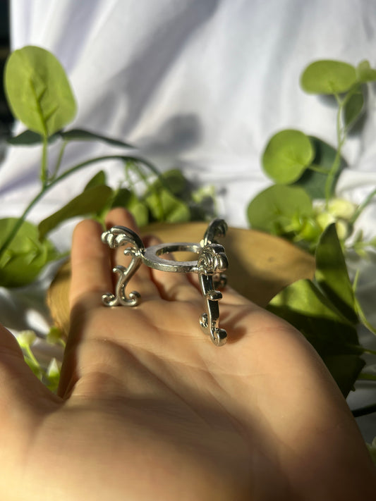 Silver metal sphere stands