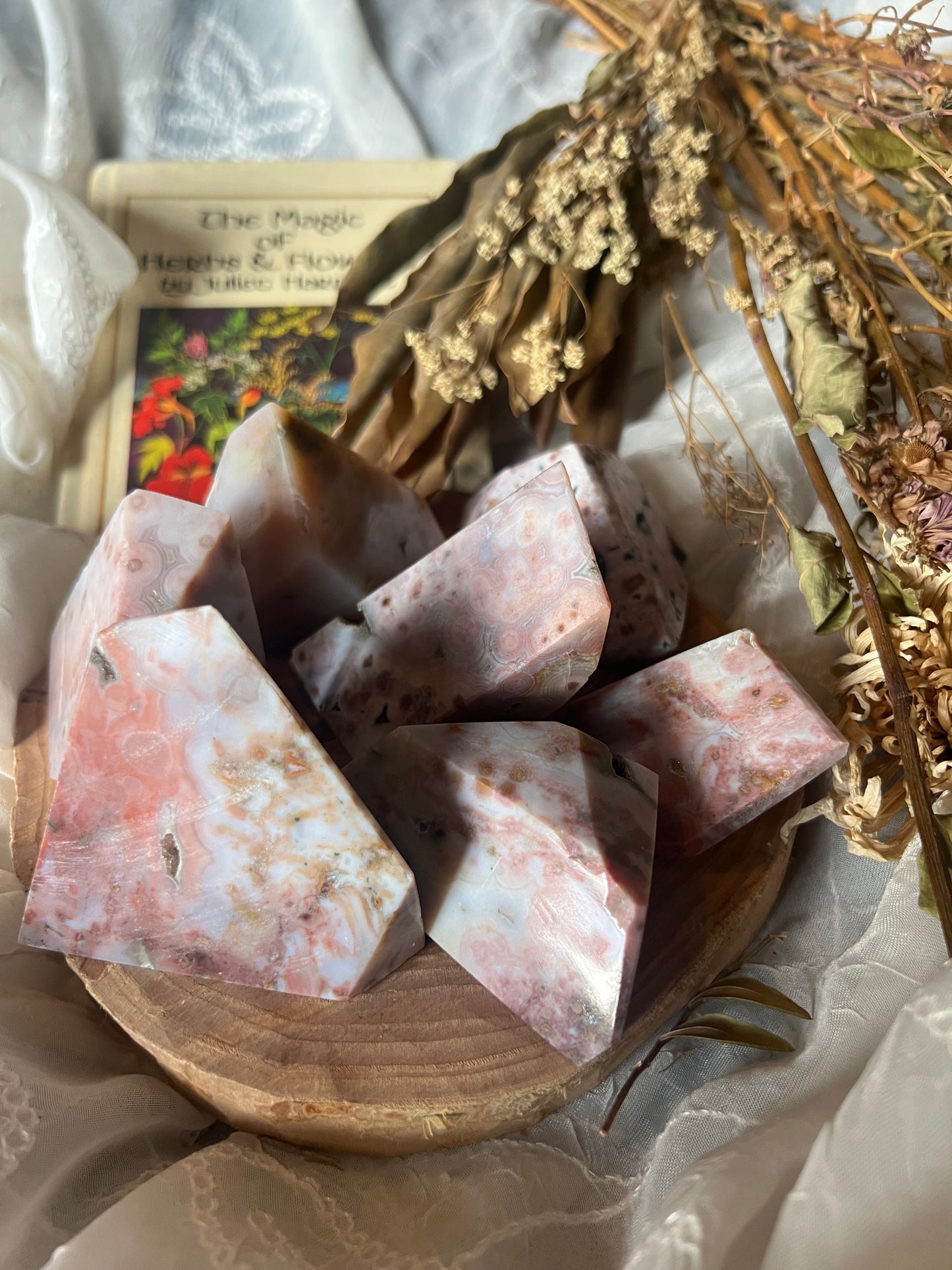 pink ocean jasper polished chunks