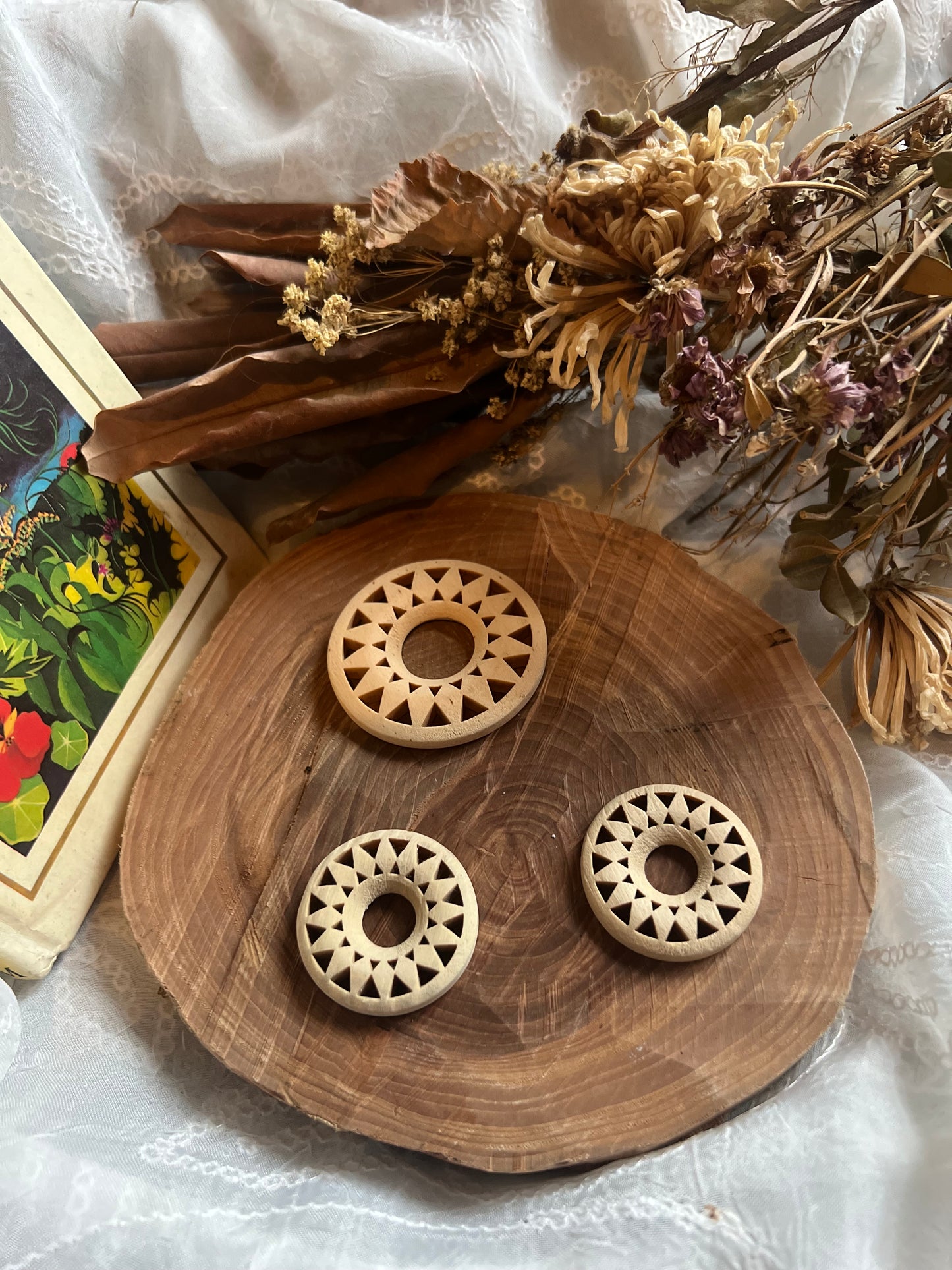 wooden sphere stands