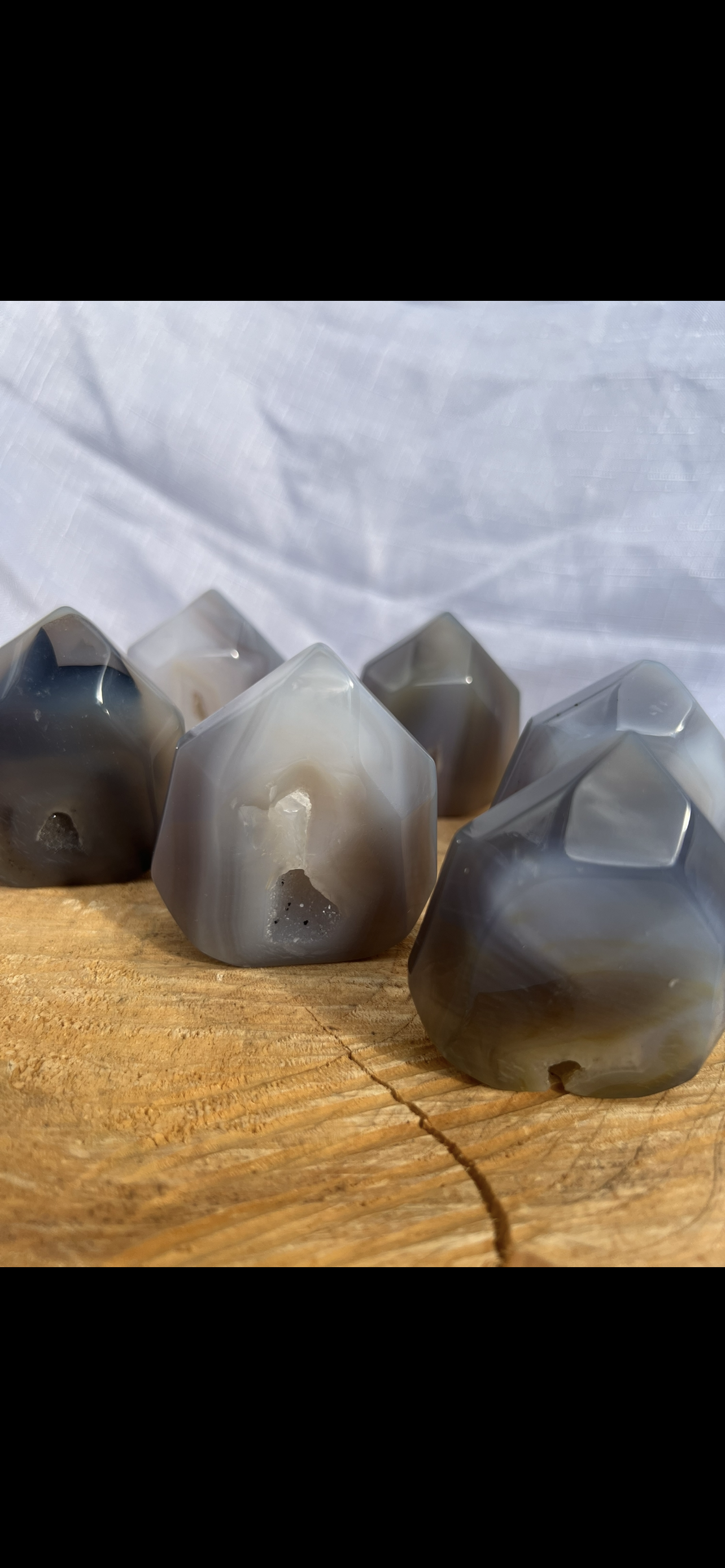 small grey agate flat towers