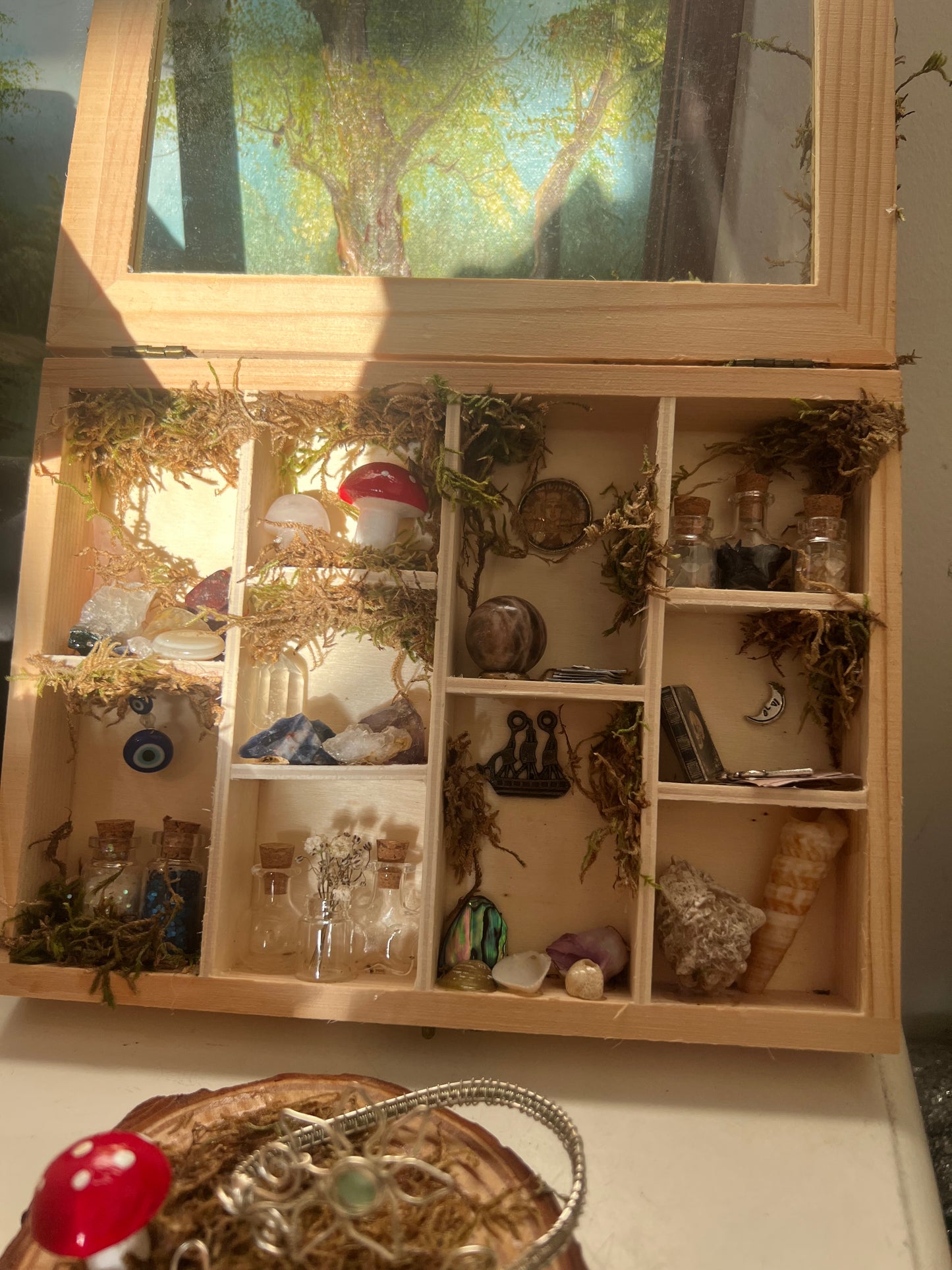 witchy miniature cabinet apothecary scene display