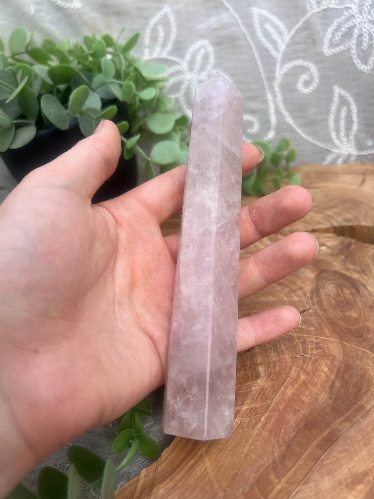 Large Rose Quartz tower
