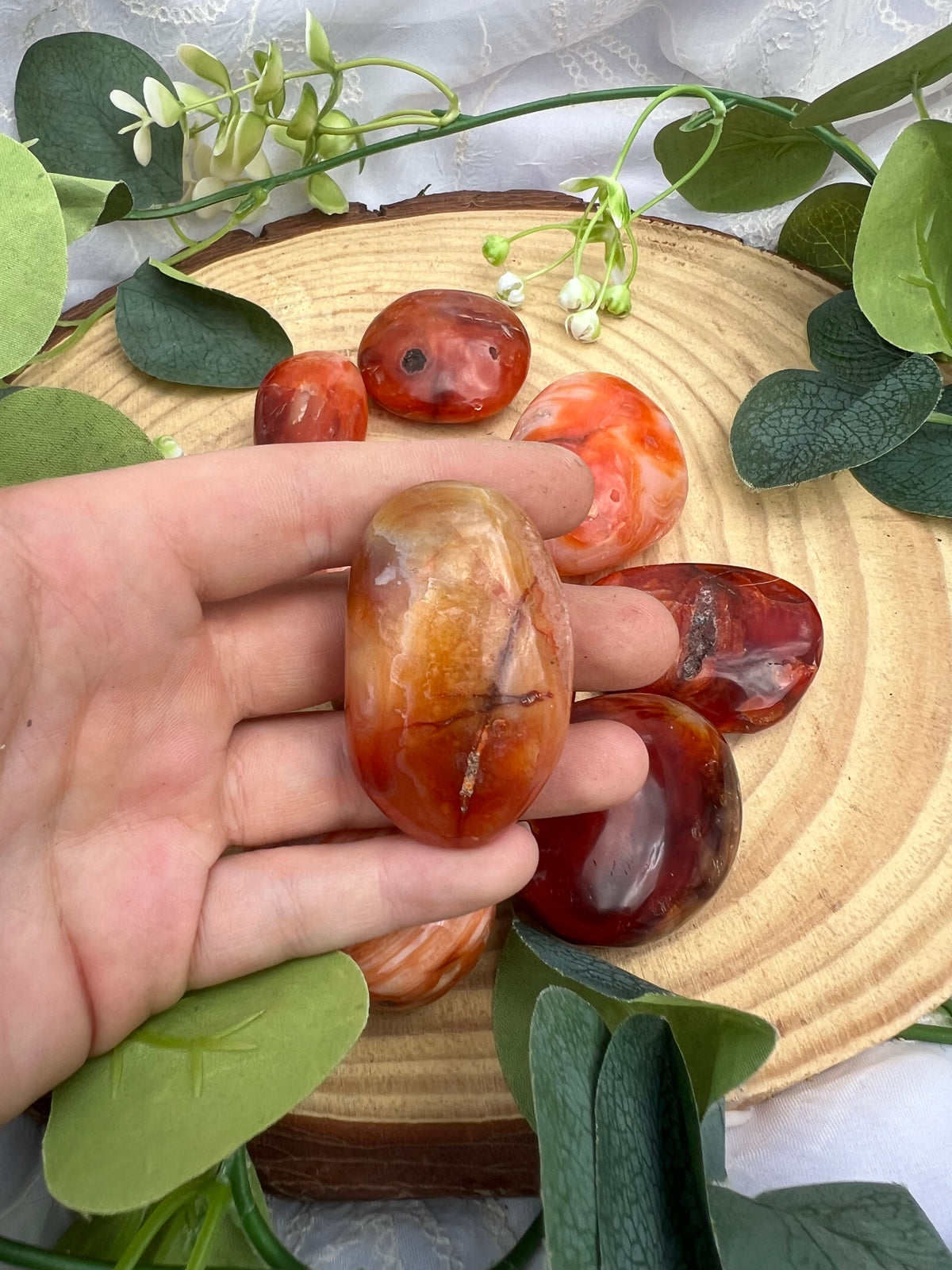 carnelian palm stone/pebbles