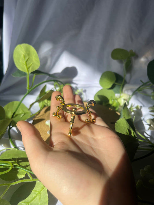 Gold metal sphere stands