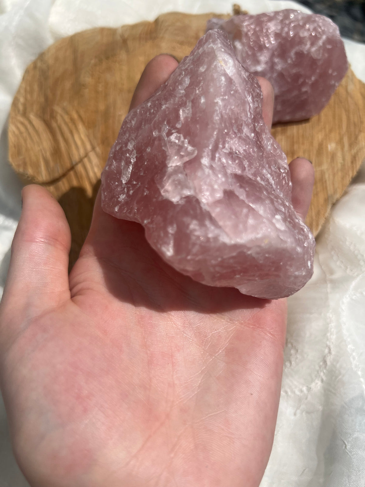 large A grade rose quartz raw chunks