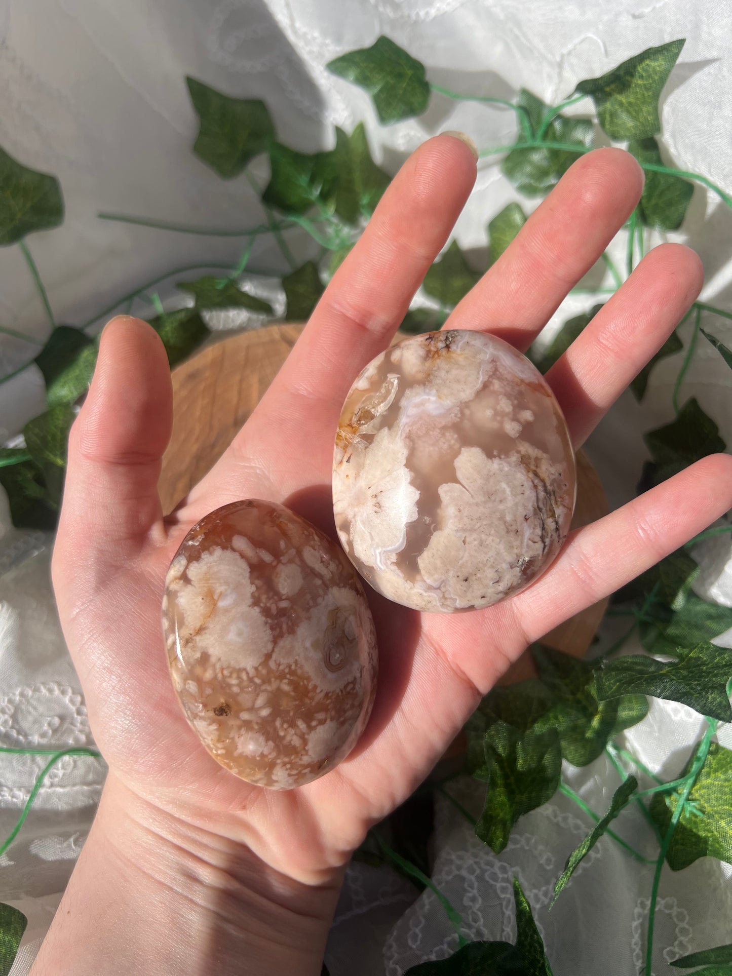 flower agate palm stone/pebbles