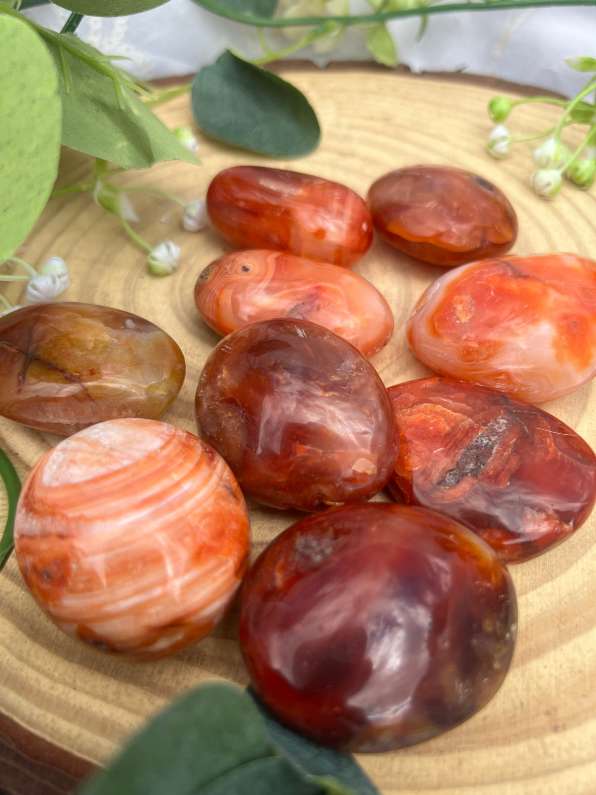 carnelian palm stone/pebbles