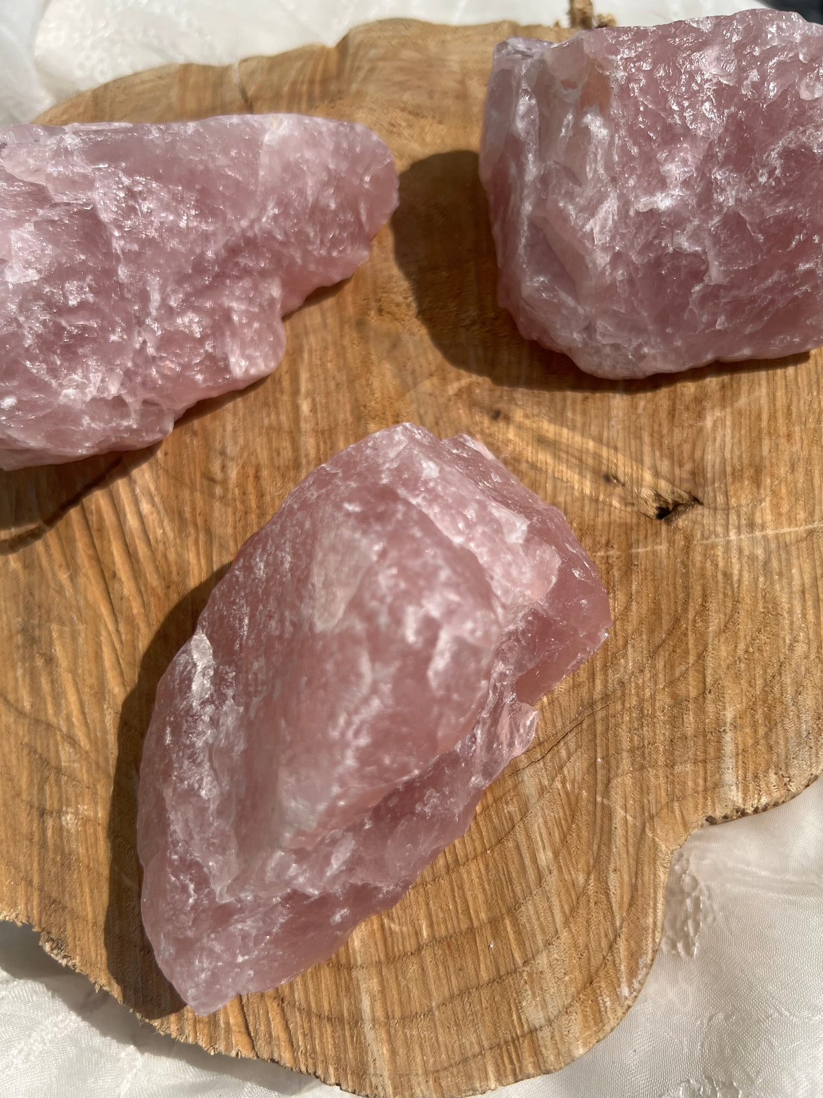 large A grade rose quartz raw chunks