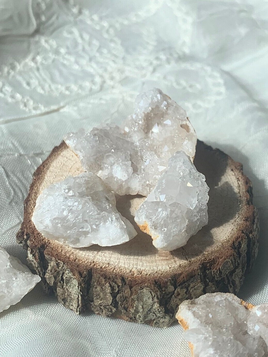 Mini Druzy Clear Quartz Geode chunks