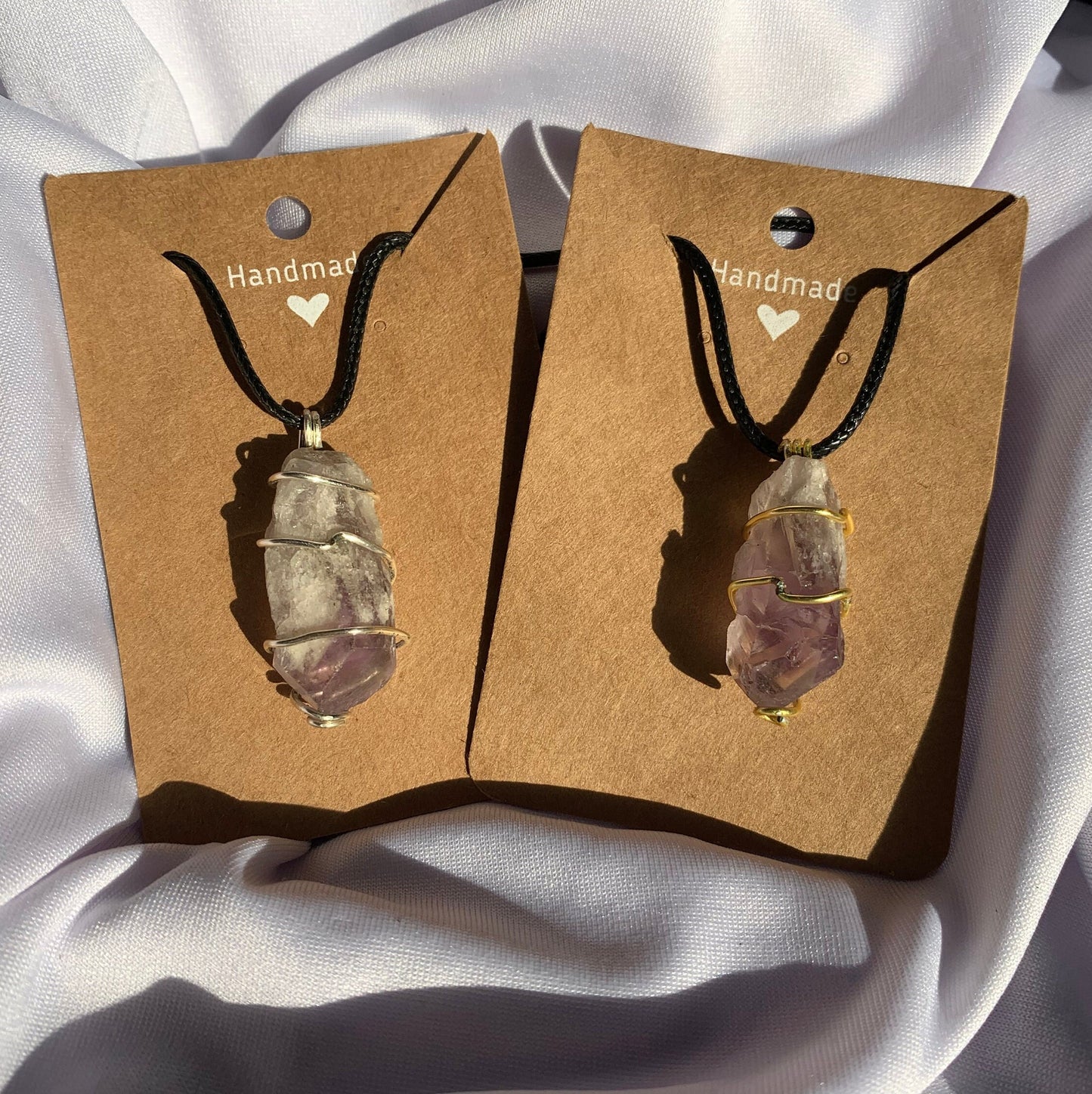 Raw amethyst point necklace pendant