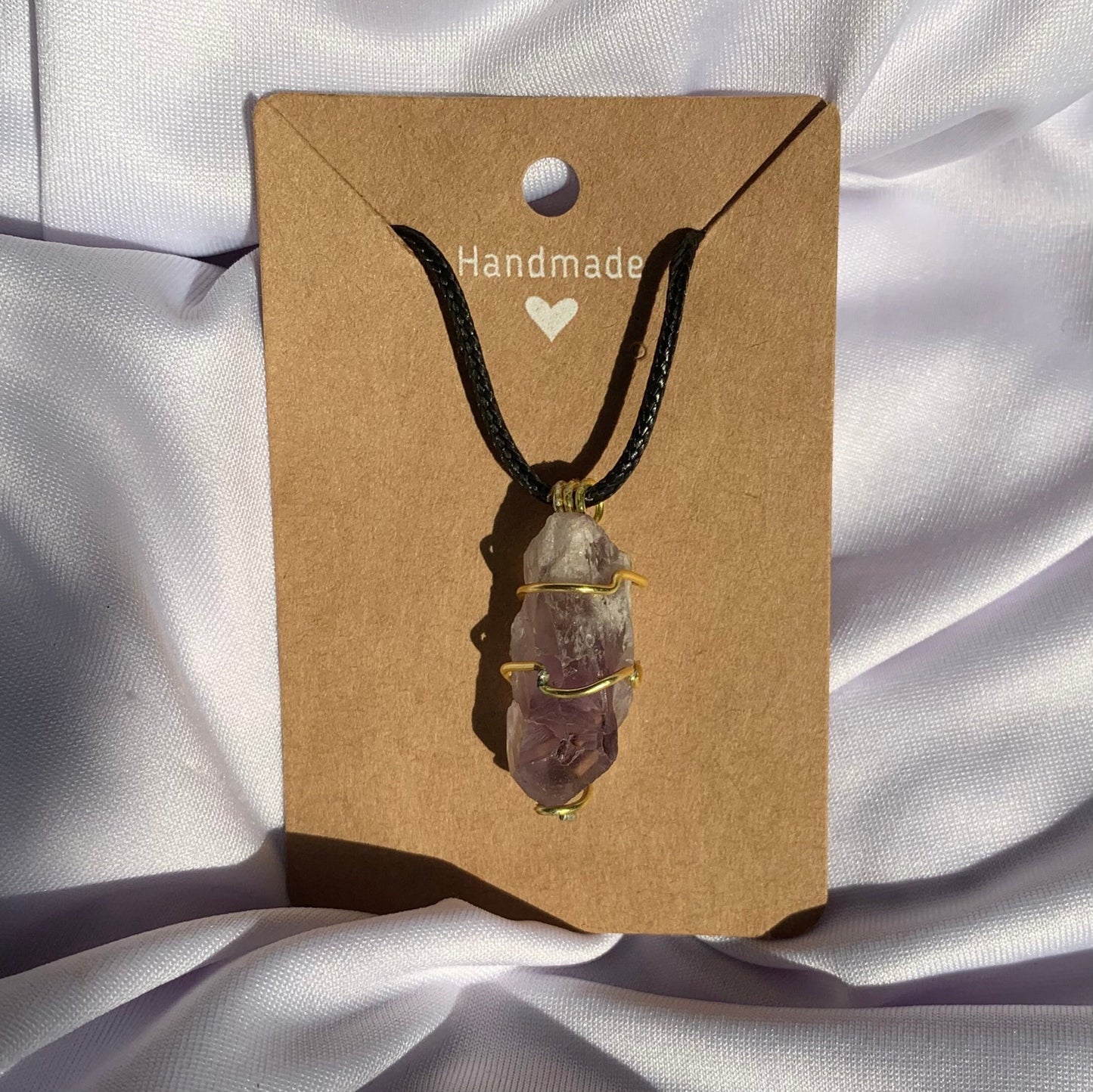 Raw amethyst point necklace pendant