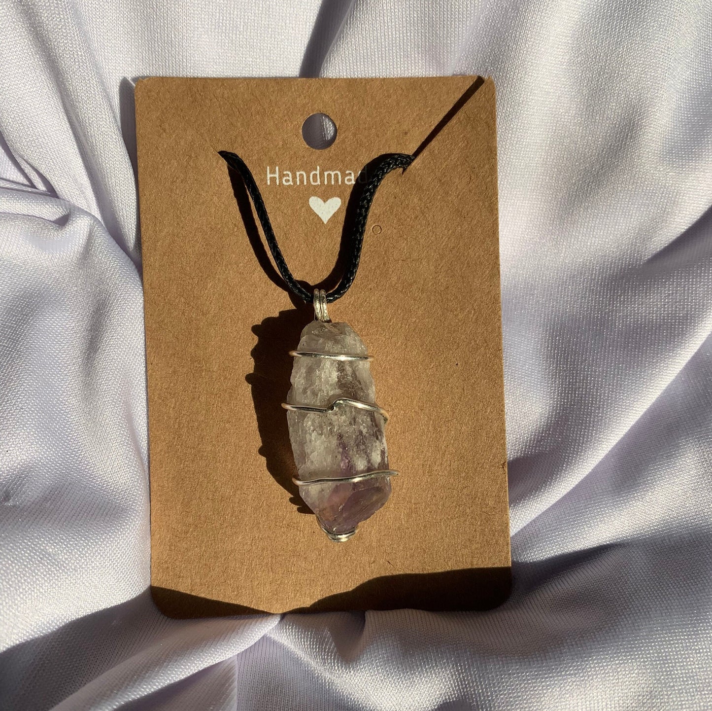 Raw amethyst point necklace pendant
