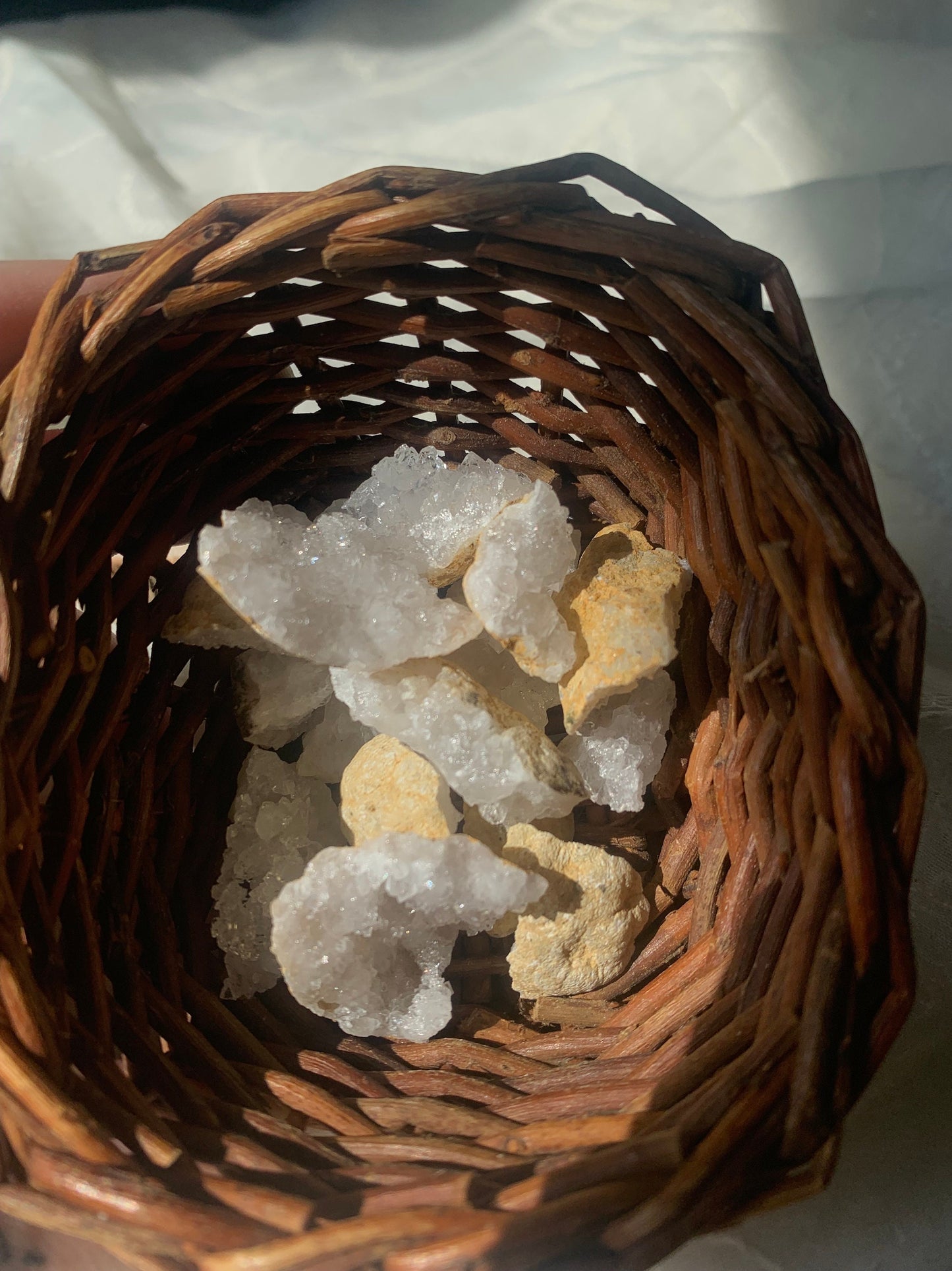 mini clear quartz druzy rough geode chunks